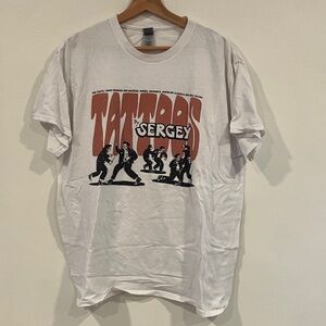 Sergey Fedotov Tattoo artist White Graphic T-Shirt with Red and Black Print